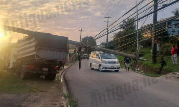 BREAKING | WATCH: Truck Slams Into Utility Pole at Hatton Blocking Traffic to and from Five Islands Area