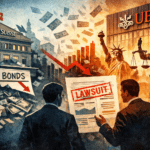 Stylised illustration of the Credit Suisse AT1 bond crisis, New York litigation and UBS legacy exposure