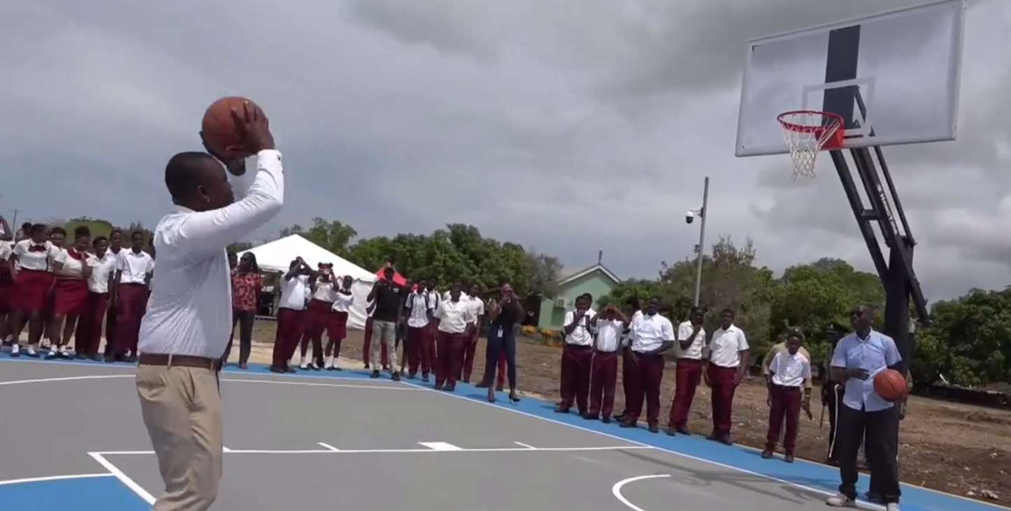 Sir McChesney George Secondary School receives new multi-purpose sporting facility