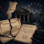 Stylised illustration of Novo Banco/BES senior bonds, Portugal’s Supreme Administrative Court and a blocked path to the CJEU