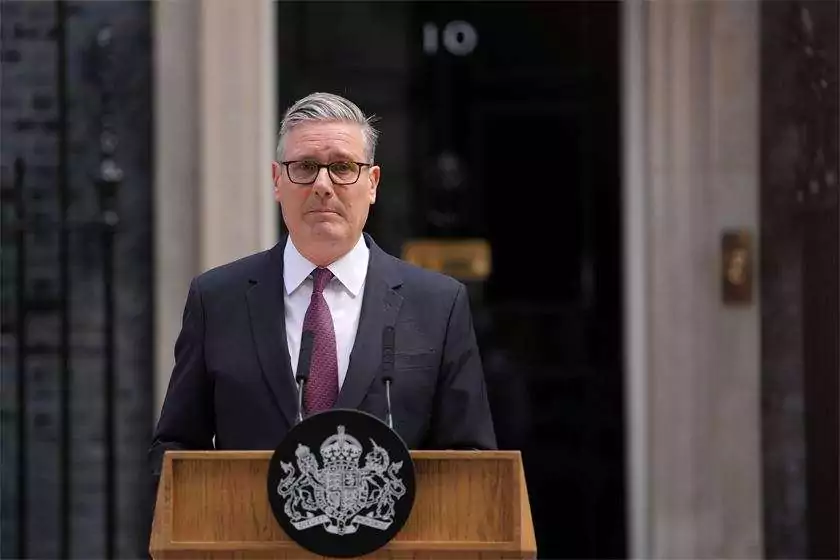 An emotional Sir Keir Starmer announces his resignation as UK Prime Minister outside No.10 Downing Street (Civil Service World)