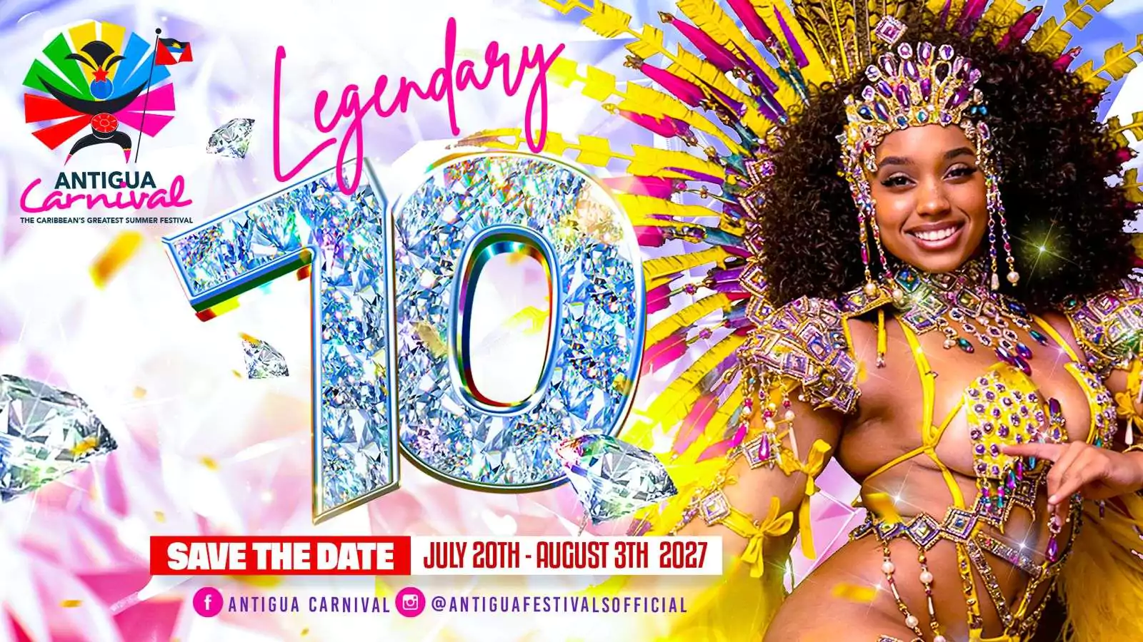Antigua Carnival 2027 Dates Announced as Festival Prepares to Celebrate ‘Legendary 70’